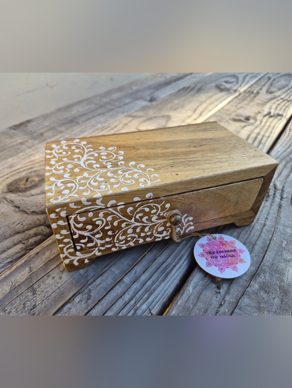 Treasures of India Handcrafted Wooden Box - Picture 2 of 11